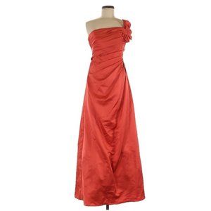 David's Bridal orange maxi bridesmaid dress, sz 6